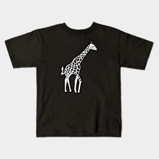 Giraffe black and white illustration design Kids T-Shirt